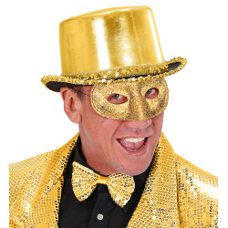 Zlatá glitrová škraboška